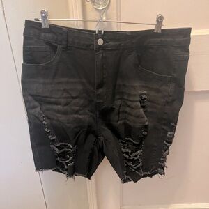 SHEIN black ripped shorts size 2XL